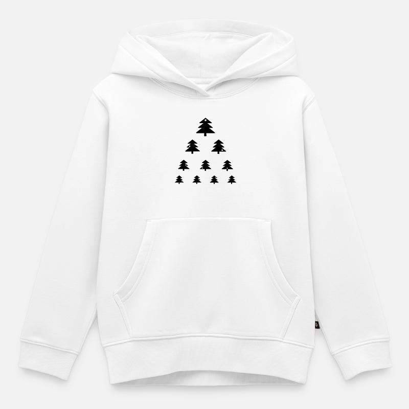 Weihnachtsbaum Sehtest - Kinder Premium Organic Hoodie - Weiß