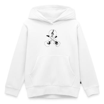 Guitares et clé de sol - Sweat Premium à capuche enfant bio - blanc - Devant - AI Model Kid Female (0cm)