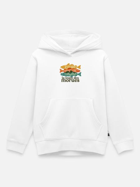 Trikolores geometrisches Kabeljau - Kinder Premium Organic Hoodie - Weiß
