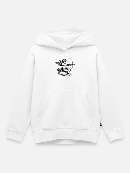 Cupid with bow and arrow. - Premium børne hættetrøje økologisk - hvid