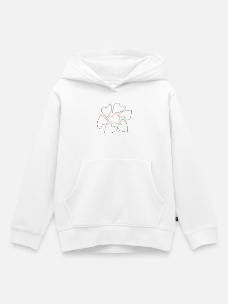 Herzen / Hearts - Kinder Premium Organic Hoodie - Weiß