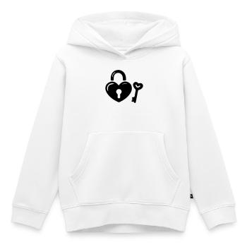 Heart Key - Kids Premium Organic Hoodie - white - Front - AI Model Kid Female (0cm)