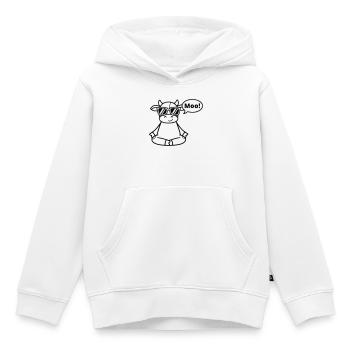 Yoga Vache Méditation Moo Vecteur de bande dessinée - Sweat Premium à capuche enfant bio - blanc - Devant - AI Model Kid Female (0cm)