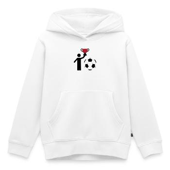 Ich liebe Fußball, ich liebe Fußball. Fußballfans/-liebhaber - Kinder Premium Organic Hoodie - Weiß - Vorne - AI Model Kid Female (0cm)
