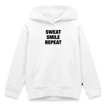 Sourire en sueur, répéter - Sweat Premium à capuche enfant bio - blanc - Devant - AI Model Kid Female (0cm)