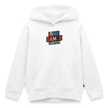 LineDance Logique Coloré - Sweat Premium à capuche enfant bio - blanc - Devant - AI Model Kid Female (0cm)