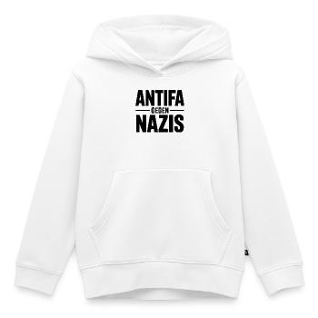 Antifa gegen Nazis - Antifa Logo - Kinder Premium Organic Hoodie - Weiß - Vorne - AI Model Kid Female (0cm)