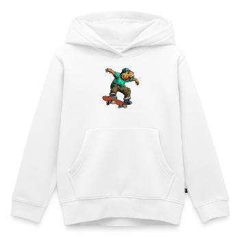 Marmot Skateboard - Sweat Premium à capuche enfant bio - blanc - Devant - AI Model Kid Female (0cm)