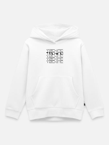 Techno-Musik geometrisches Logodesign - Kinder Premium Organic Hoodie - Weiß