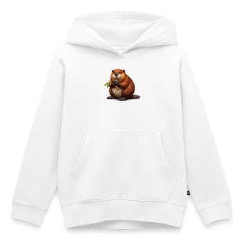 Biber Tier Wildnis - Kinder Premium Organic Hoodie - Weiß - Vorne - AI Model Kid Female (0cm)