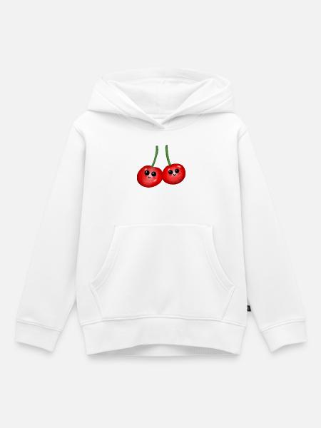 Früchte Kirsche Kirschen Obst Frucht - Kinder Premium Organic Hoodie - Weiß