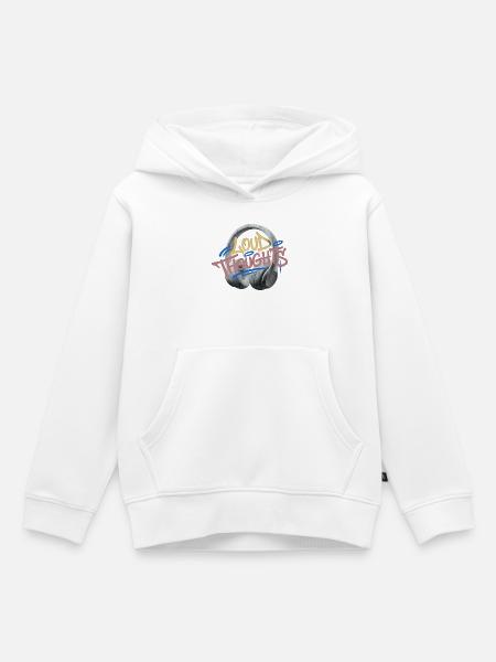 Loud Thoughts Graffiti - Kinder Premium Organic Hoodie - Weiß