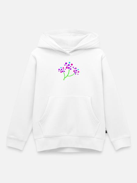 Neon Blossom Branch - Kinder Premium Organic Hoodie - Weiß