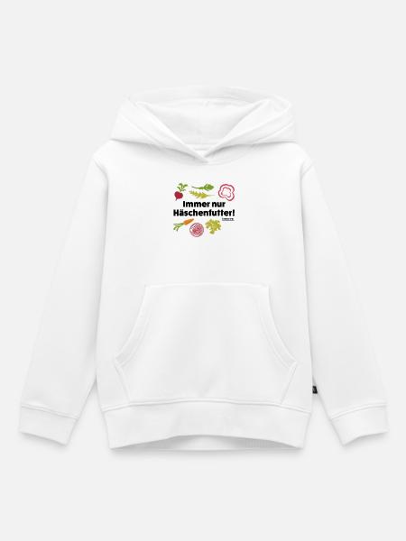 Stromberg Häschenfutter Spruch Und Gemüse - Kinder Premium Organic Hoodie - Weiß