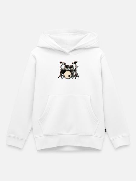 Schlagzeug - Kinder Premium Organic Hoodie - Weiß