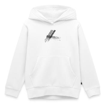 Figure de traces de pneus sur la route à nouveau - Sweat Premium à capuche enfant bio - blanc - Devant - AI Model Kid Female (0cm)