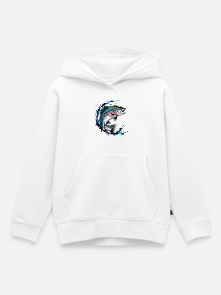 Springende Forelle Forelle Sprung - Kinder Premium Organic Hoodie - Weiß