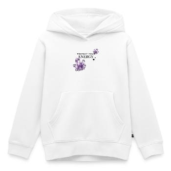 Violet crystal clusters on black - Kids Premium Organic Hoodie - white - Front - AI Model Kid Female (0cm)