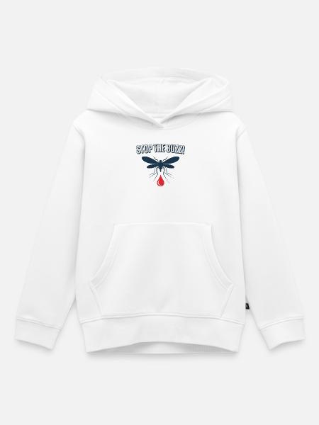 Stopp den Buzz Mückenblutrotttropfen - Kinder Premium Organic Hoodie - Weiß