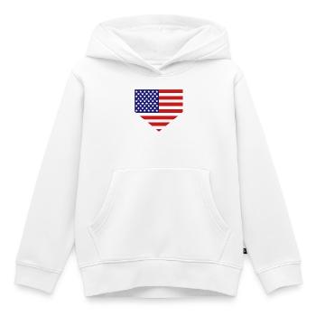 Drapeau américain au marbre - Sweat Premium à capuche enfant bio - blanc - Devant - AI Model Kid Female (0cm)