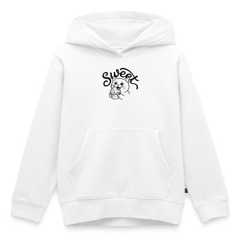 Cupcake - Sweat Premium à capuche enfant bio - blanc - Devant - AI Model Kid Female (0cm)