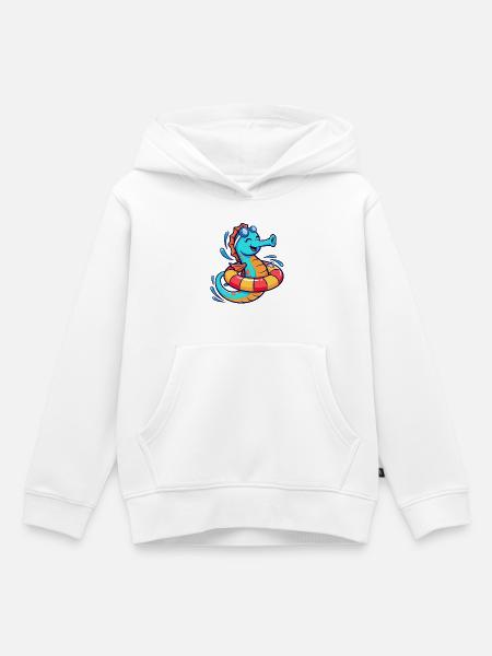 Lustiges Seepferd - Kinder Premium Organic Hoodie - Weiß