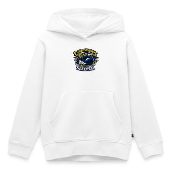 Chat dormeur ronronnant et persuasif - Sweat Premium à capuche enfant bio - blanc - Devant - AI Model Kid Female (0cm)