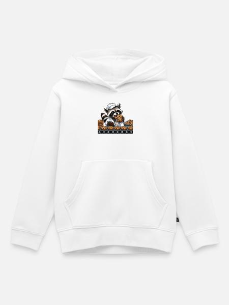 Waschbär Küchenchef Kekse - Kinder Premium Organic Hoodie - Weiß