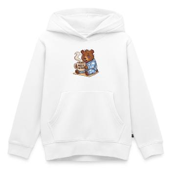 Needs Caffeine Mueder Bär Kaffee - Kinder Premium Organic Hoodie - Weiß - Vorne - AI Model Kid Female (0cm)