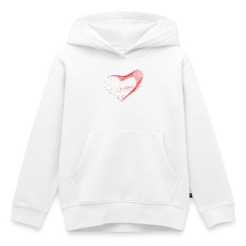 Geometrisches Herz – Rote generative Linienzeichnung - Kinder Premium Organic Hoodie - Weiß - Vorne - AI Model Kid Female (0cm)
