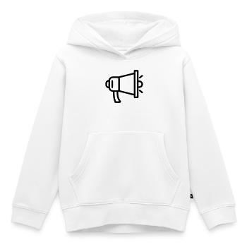 mégaphone - Sweat Premium à capuche enfant bio - blanc - Devant - AI Model Kid Female (0cm)