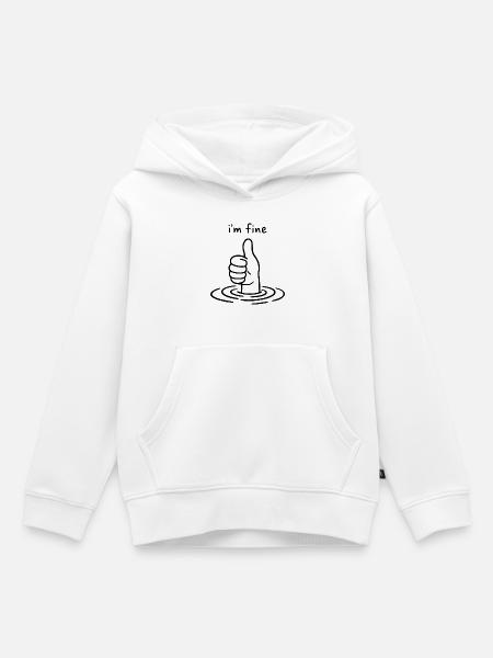 I'm fine - Thumbs up - Daumen hoch - Kinder Premium Organic Hoodie - Weiß