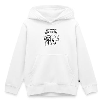 Ich hab heute keine Energie Faultier - Kinder Premium Organic Hoodie - Weiß - Vorne - AI Model Kid Female (0cm)