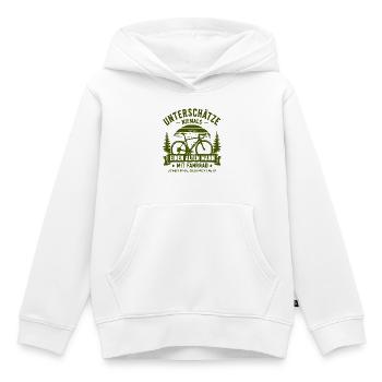 Unterschätze niemals alten Mann mit Fahrrad - Kinder Premium Organic Hoodie - Weiß - Vorne - AI Model Kid Female (0cm)