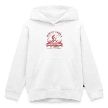 Unterschätze niemals alten Mann mit Fahrrad - Kinder Premium Organic Hoodie - Weiß - Vorne - AI Model Kid Female (0cm)