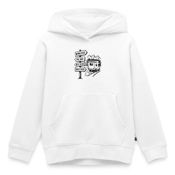 Wenig Zeug Viel Weg Gute Zeiten - Kinder Premium Organic Hoodie - Weiß - Vorne - AI Model Kid Female (0cm)