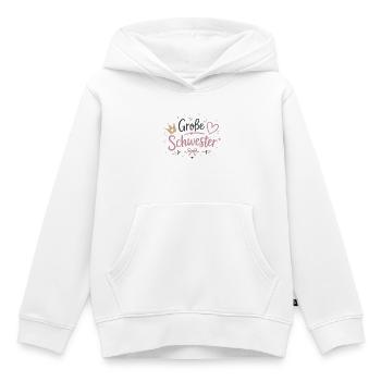 Große Schwester Herz Krone Design - Kinder Premium Organic Hoodie - Weiß - Vorne - AI Model Kid Female (0cm)