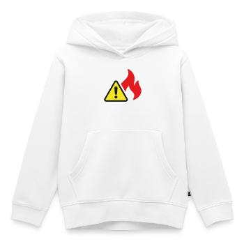 Icône solide d’alerte incendie Symbole de sécurité de flamme - Sweat Premium à capuche enfant bio - blanc - Devant - AI Model Kid Female (0cm)