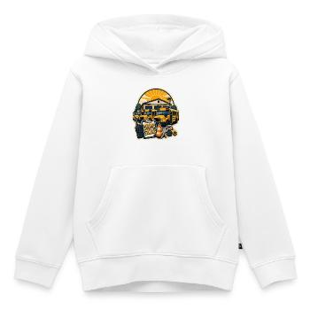 DÉPART DU DÉPÔT - Sweat Premium à capuche enfant bio - blanc - Devant - AI Model Kid Female (0cm)