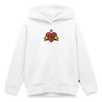 Blason du Cœur des Pompiers - Sweat Premium à capuche enfant bio - blanc - Devant - AI Model Kid Female (0cm)