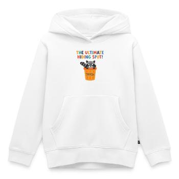 Waschbär im Mülleimerversteck - Kinder Premium Organic Hoodie - Weiß - Vorne - AI Model Kid Female (0cm)