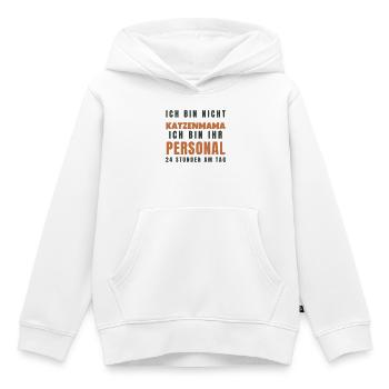Katzenmama Ich bin ihr Personal - Lustig Katze - Kinder Premium Organic Hoodie - Weiß - Vorne - AI Model Kid Female (0cm)