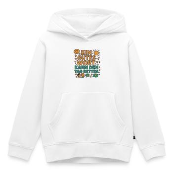 Gutes Wort rettet den Tag - Kinder Premium Organic Hoodie - Weiß - Vorne - AI Model Kid Female (0cm)