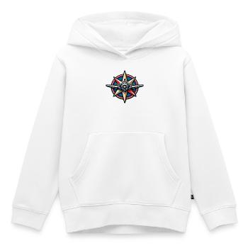Nordstern Flugzeug Kompass - Kinder Premium Organic Hoodie - Weiß - Vorne - AI Model Kid Female (0cm)