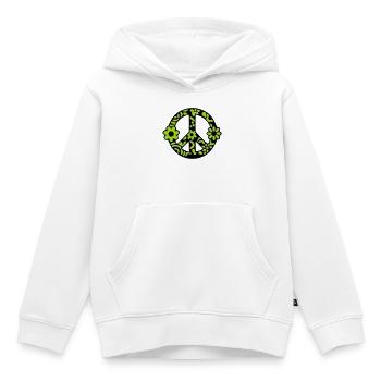 Peace Zeichen Blumen Icon - Kinder Premium Organic Hoodie - Weiß - Vorne - AI Model Kid Female (0cm)