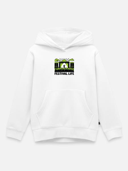 Festival Buehne Musik Grafik - Kinder Premium Organic Hoodie - Weiß