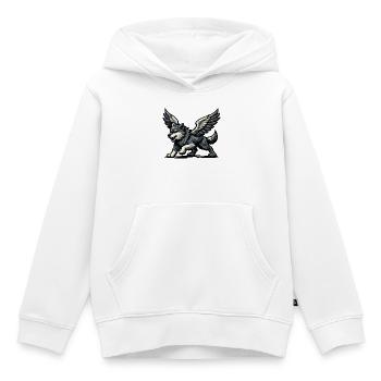 Flügelwolf Majestätisch - Kinder Premium Organic Hoodie - Weiß - Vorne - AI Model Kid Female (0cm)