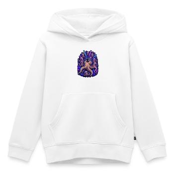 Neon Octopus Rave Camera Crew - Kids Premium Organic Hoodie - white - Front - AI Model Kid Female (0cm)