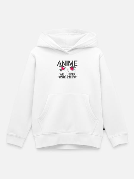 Anime Zitat - Kinder Premium Organic Hoodie - Weiß