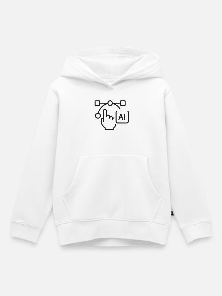 KI-Designlinien-Symbol - Kinder Premium Organic Hoodie - Weiß